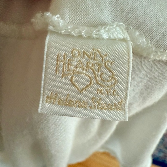 Only Hearts by Helena Stuart Long Chemise Modal Lace Trim White Nightgown - Picture 10 of 11